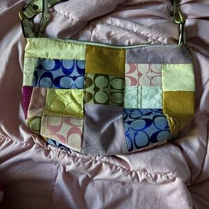 y2k patchwork coach bag
